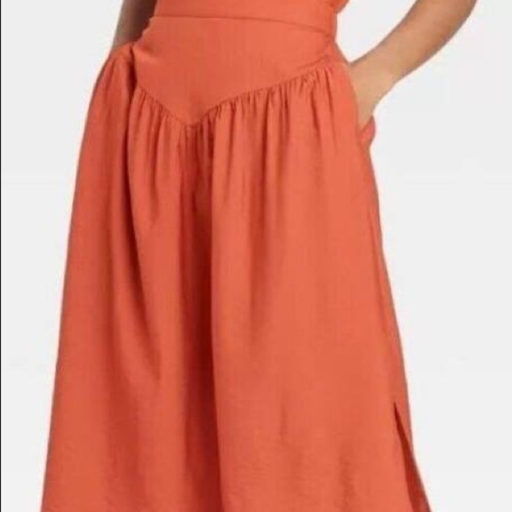 Burnt Orange Midi Skirt